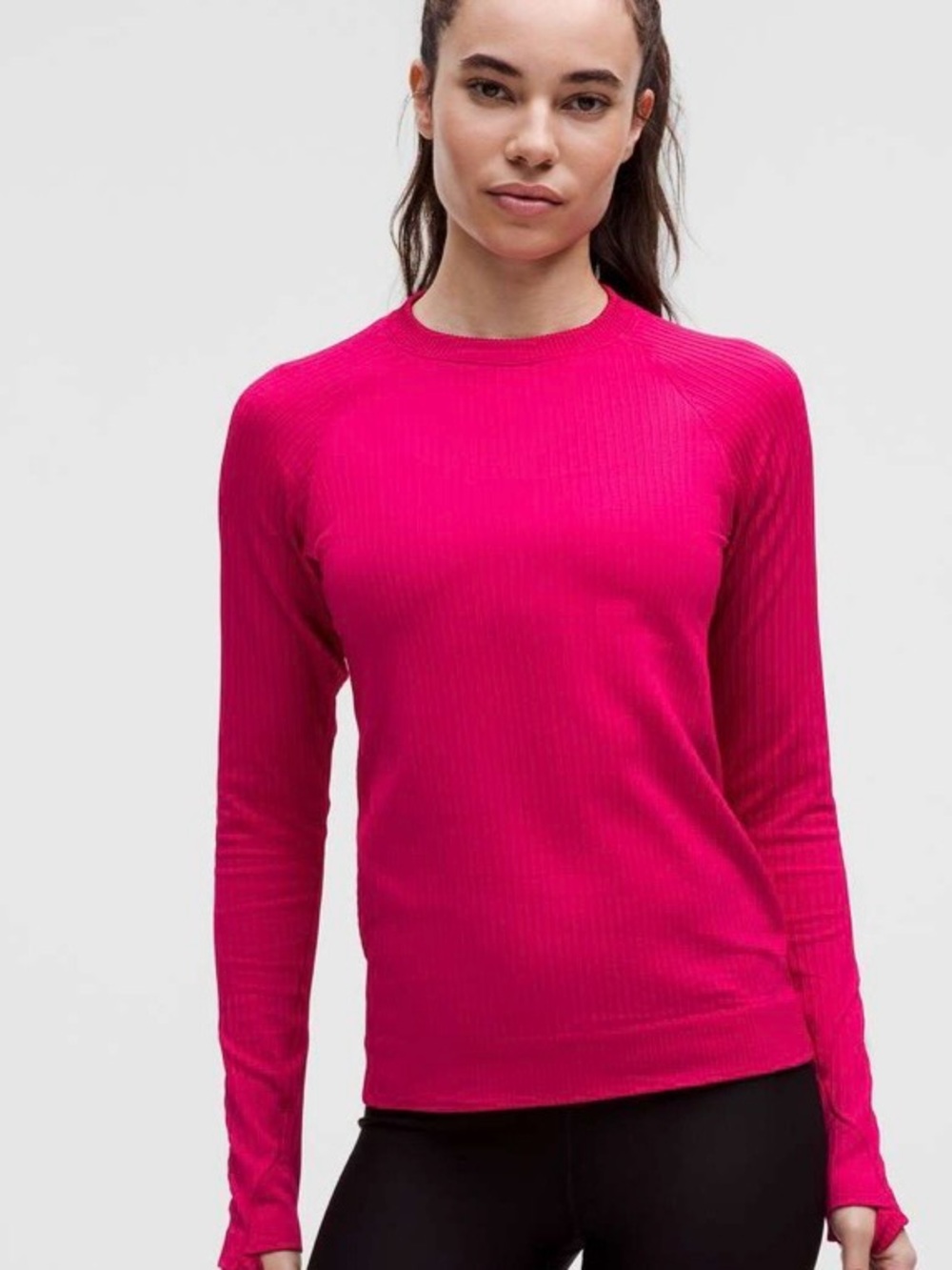 Lululemon Rest Less Pullover
Colour Rib Passionate / Passionate
Size 10